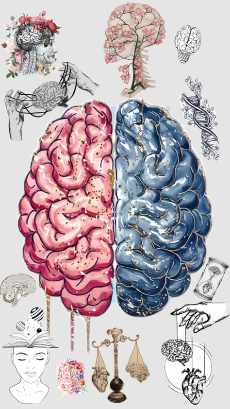 Ilustração de cérebro e emoções